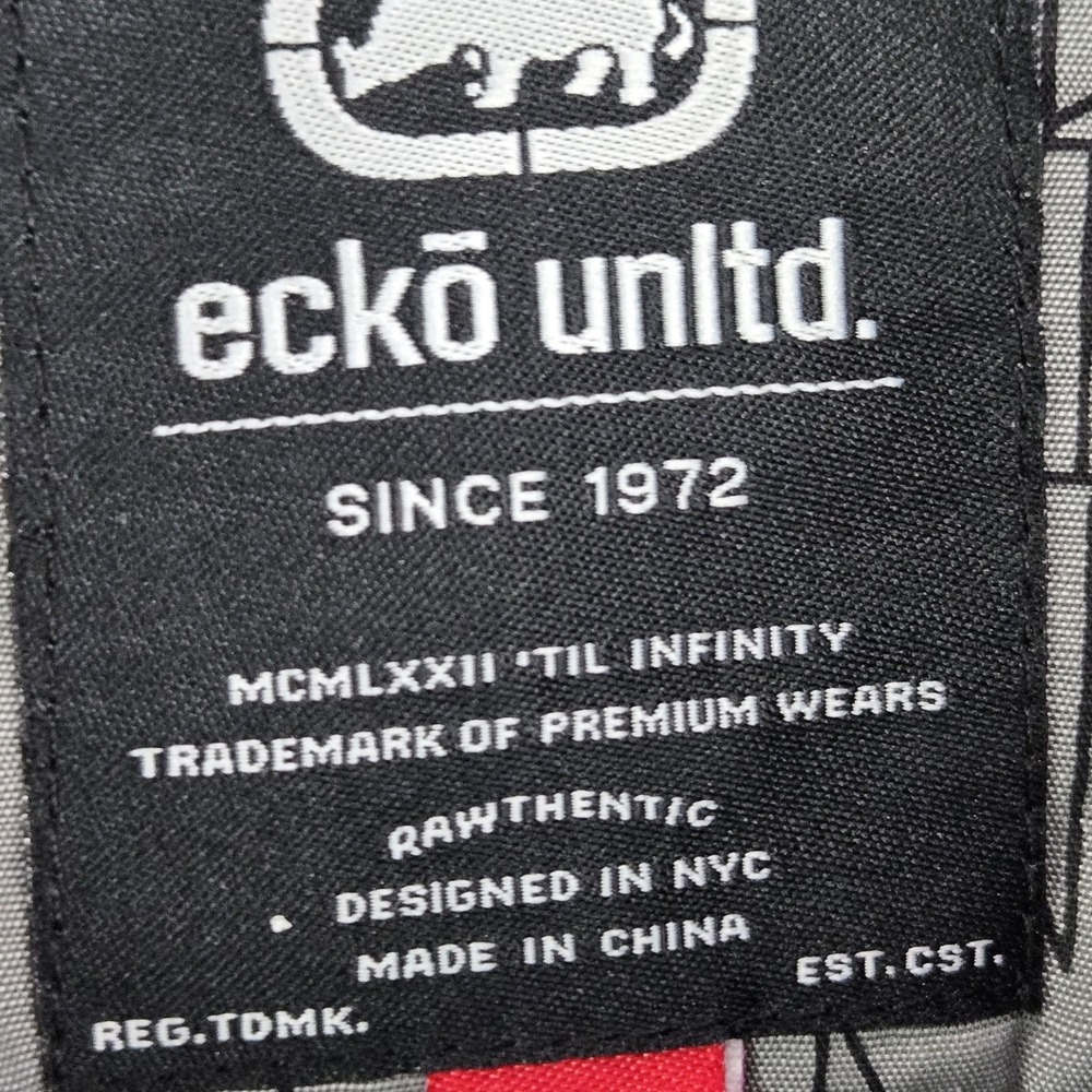 Ecko‎ Unltd. Men Button Up Shirt S Gray Graphic Print Logo - Picture 4 of 11